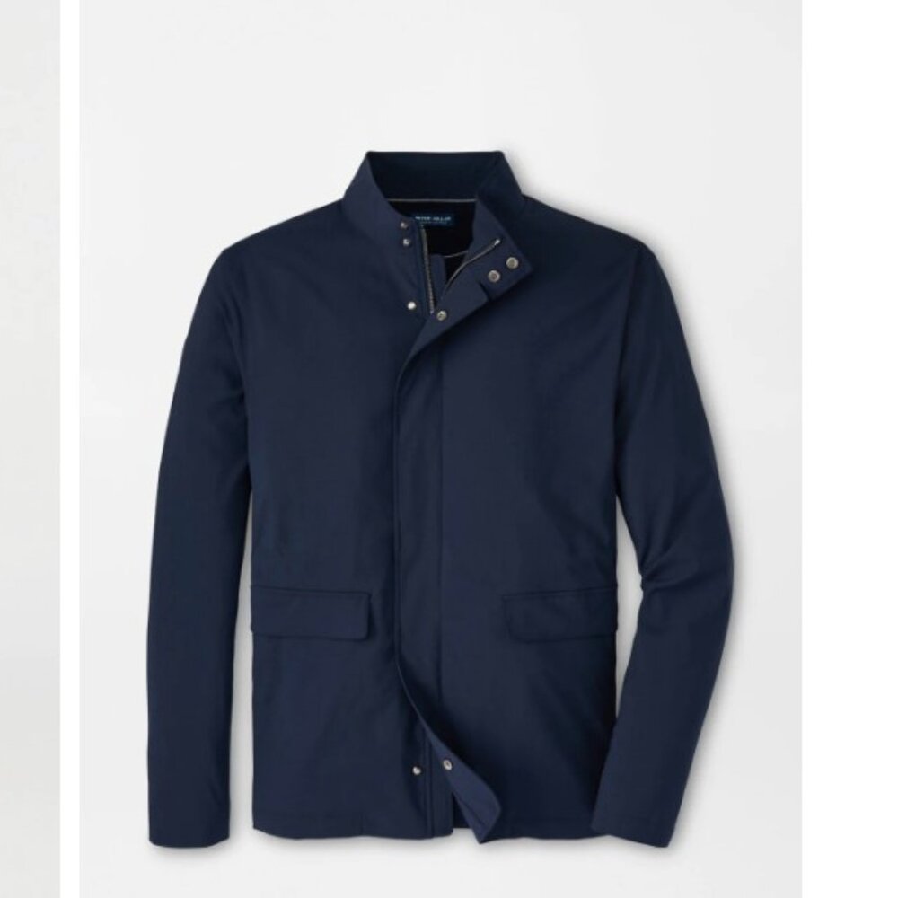NWT Peter Millar Excursionist Flex City Car Coat Navy Wool Blend Jacket Men's XL